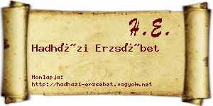 Hadházi Erzsébet névjegykártya